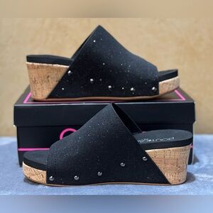 Flirty Black Shimmer Wedge by Corky’s
Size 9